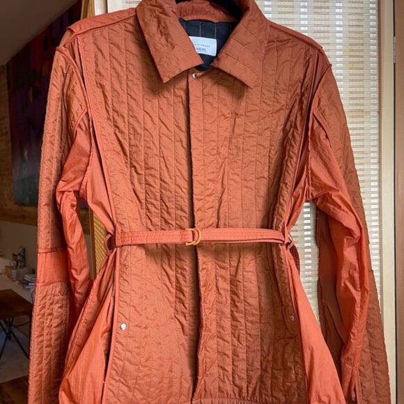 CRAIG GREEN Mens Orange Quilted Contrast-panel Shell Jacket - Picture 1 of 4